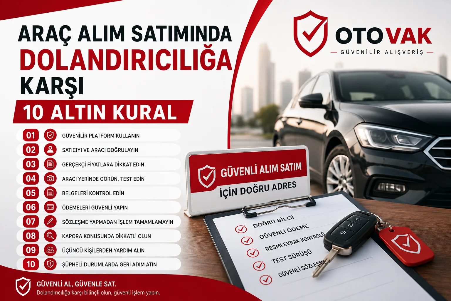 Araç alım satımında dolandırıcılığa karşı güvenli ödeme ve noter devri